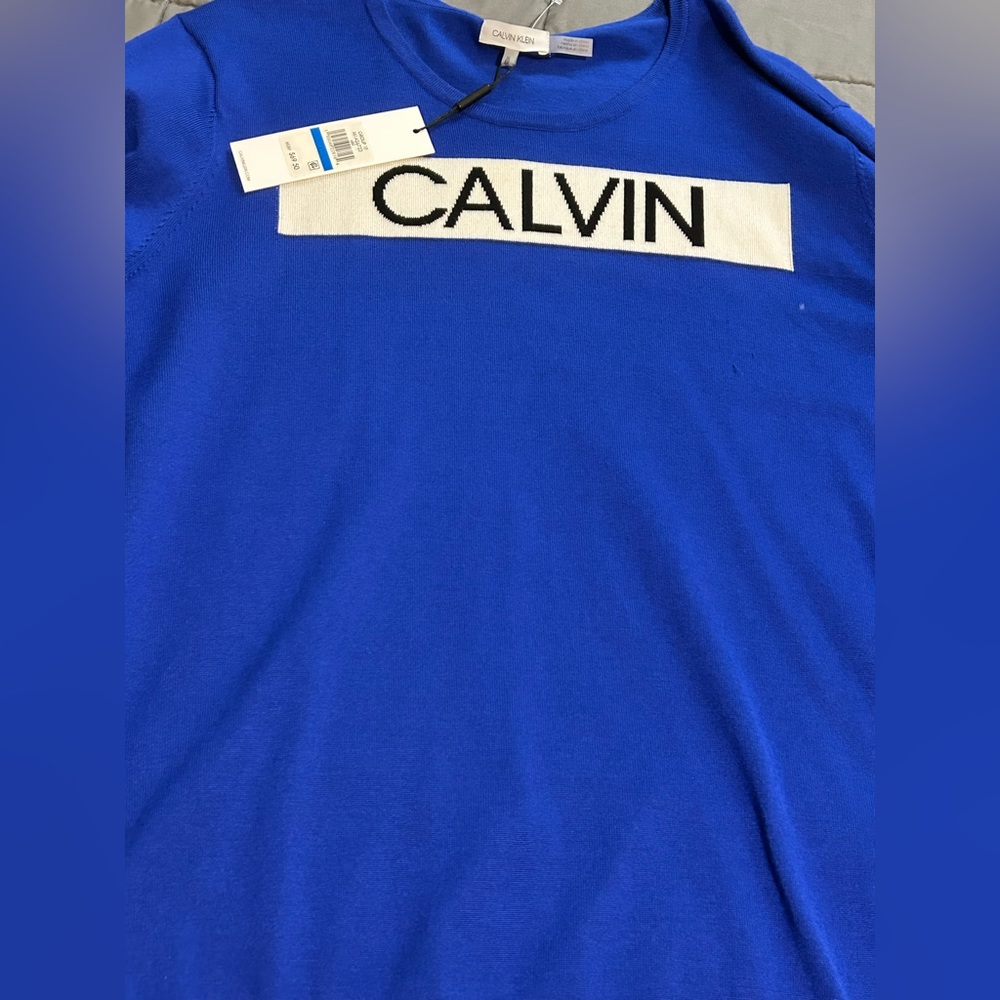 Blue Calvin Klein sweater, New With Tags